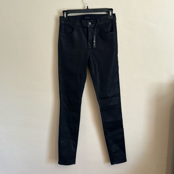 NWT $248 J BRAND STITCH FIX 620 Mid-Rise Black Stocking Coated Super Skinny Jean - Picture 5 of 11